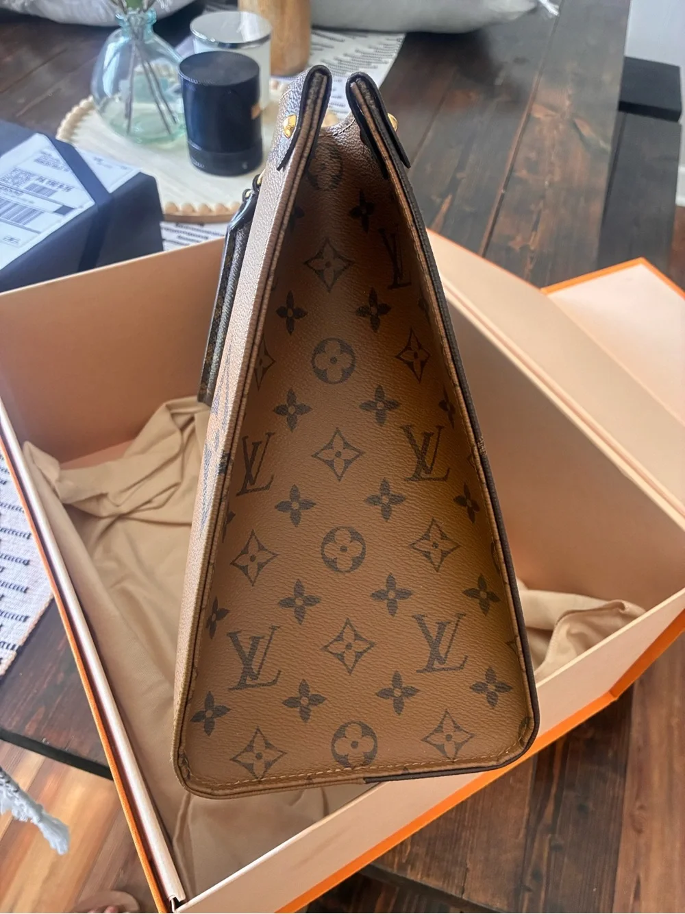 Louis Vuitton Monogram Giant Pattern Tote in Brown